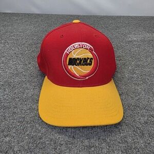Vtg Mitchell & Ness Hardwood Classics Houston Rockets Snapback Hat 100% Wool